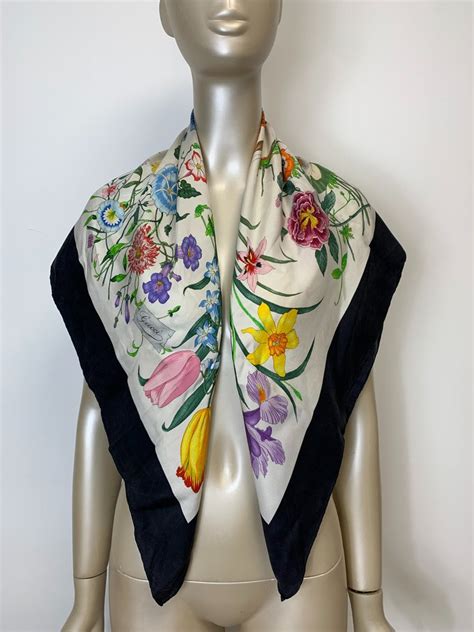 foulard gucci flora ebay|USED FOULARD SCARF GUCCI FLORA ACCORNERO .